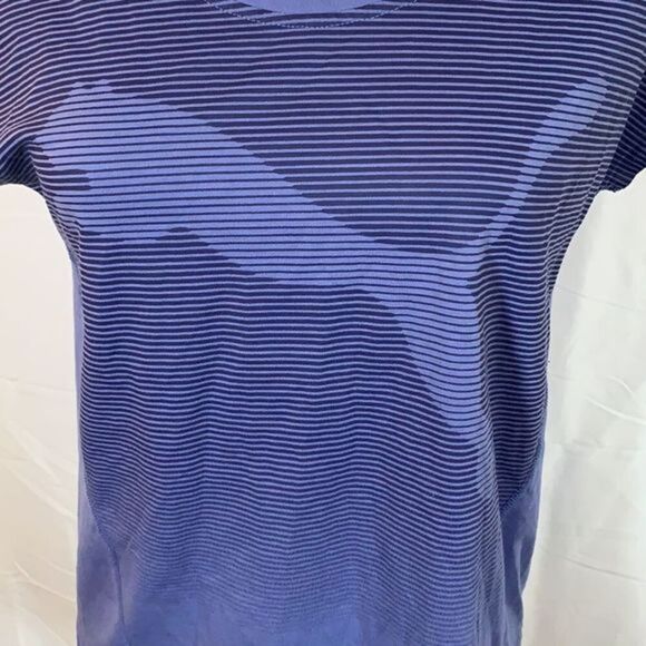 Puma Blue Striped Logo T-Shirt - Picture 2 of 6